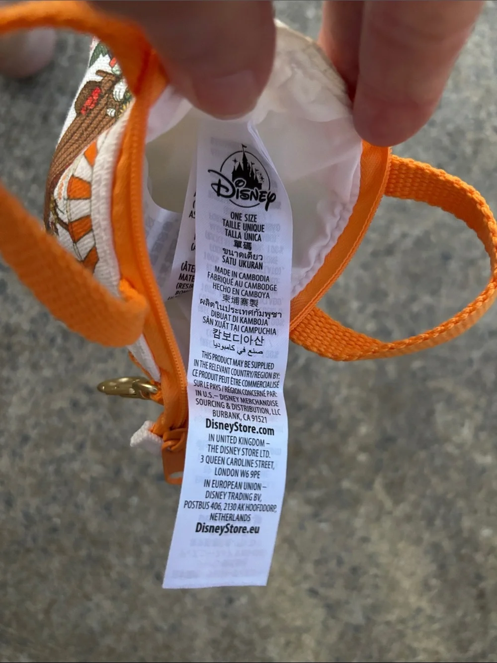 Disney Kids Orange and White Fruit Stand Coin Purse Keychain